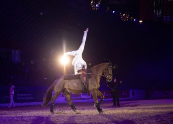 Akrobatik auf und mit dem Pferd präsentierten die mitwirkenden Künstler, hier die Brüsewitz-Brüder. (Foto: AGRAVIS Raiffeisen AG)
