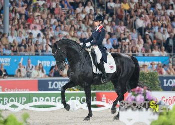 Charlotte Fry (GBR) und Glamourdale am 5.08.2026 - FEI Dressage World Championship, Einzel Grand Prix Kuer, Lindt-Preis, Foto: Jenny Musall