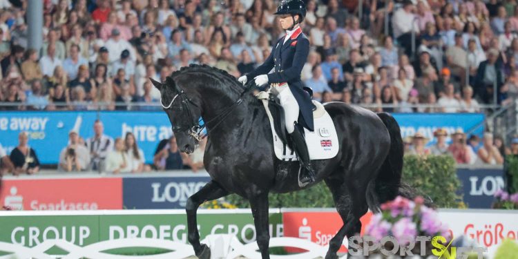 Charlotte Fry (GBR) und Glamourdale am 5.08.2026 - FEI Dressage World Championship, Einzel Grand Prix Kuer, Lindt-Preis, Foto: Jenny Musall